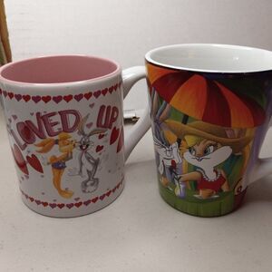 Bugs Bunny and friends Mugs Six Flags Looney Tunes Cartoons Grandmacore Hearts
